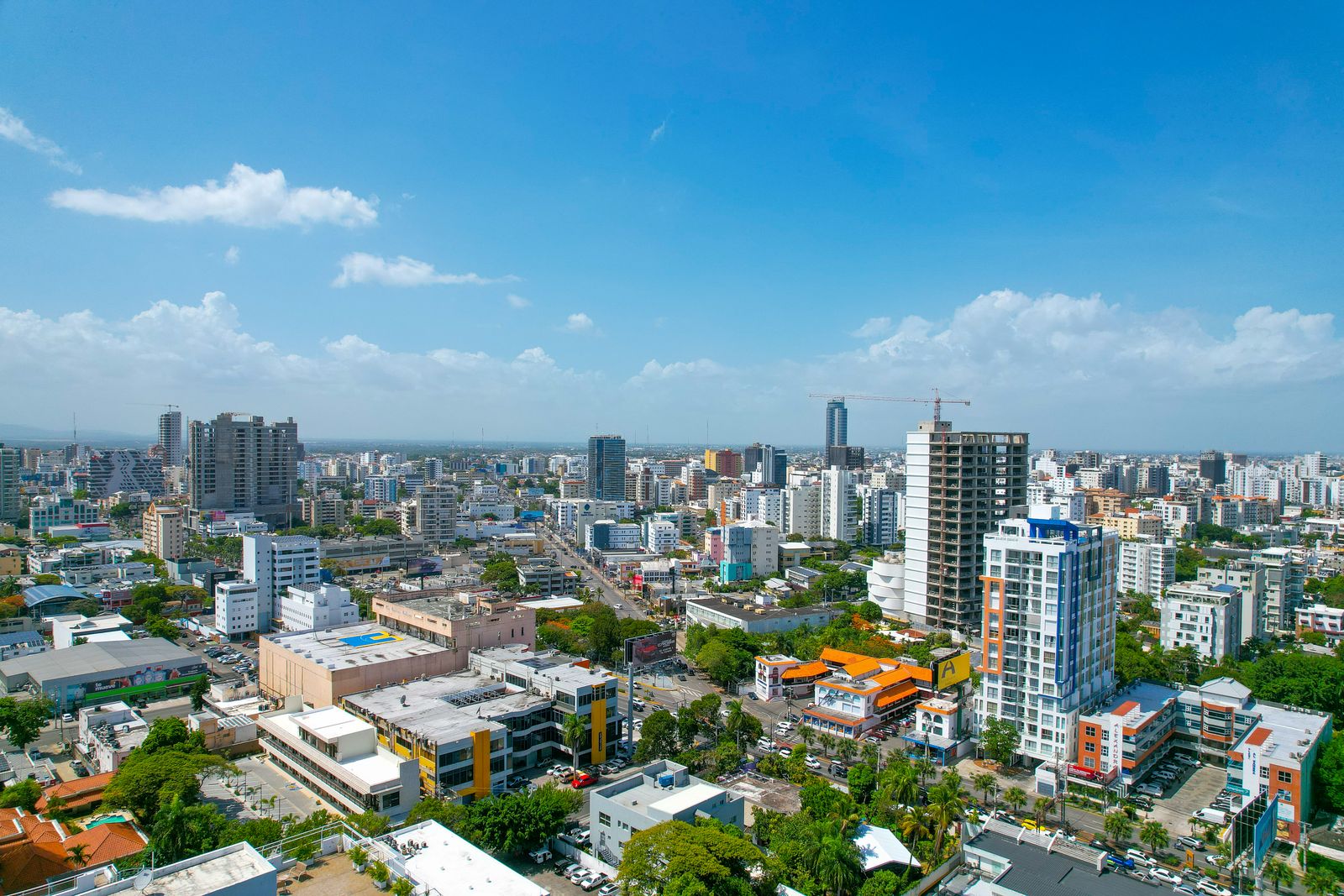 Aerial view of the Santo Domingo skyline with new residential buildings.